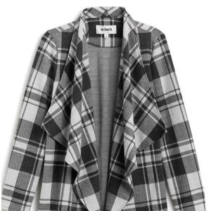 BB Dakota London Plaid Open Drape Front Jacket